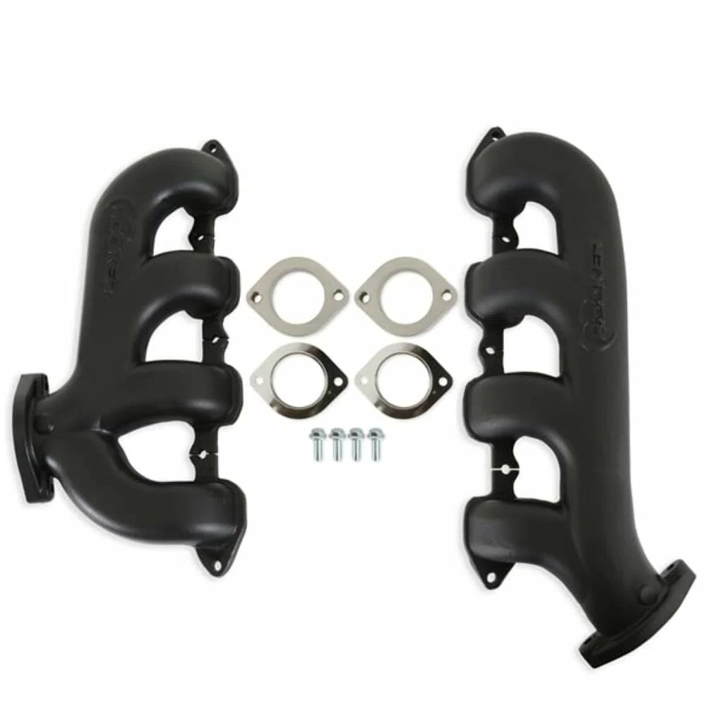BlackHeart LT Swap Exhaust Manifolds-Rear Dump SBC Exit-Black - BHS5198
